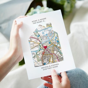 Carte du Royaume-Uni personnalisée sur mesure, impression OS, cartes, cadeau de pendaison de crémaillère pour propriétaire, décoration murale encadrée, carte détaillée