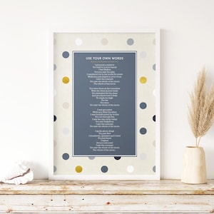 Stampa di poesie personalizzate Usa le tue parole Regalo di anniversario personalizzato Incorniciatura Decorazione floreale da parete Carta commemorativa di nozze fatta a mano