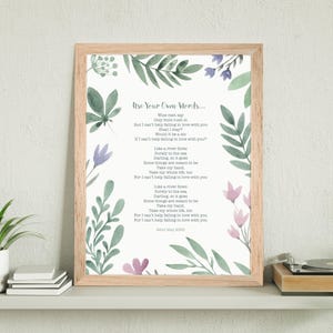 Use Your Own Words Custom Made Personalised Print Framing Art Gift Anniversary Lyrics Remembrance Wedding Home