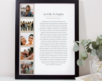 Personalised Photo Poem Art Print Framing Use Your Own Words Gift Custom Made Handmade Family Wedding Funeral Birthday Home