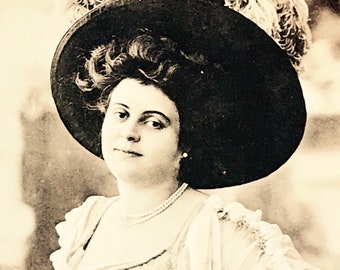 Antique Portrait Post Card, Portrait Of A Sophisticated Lady From The Early 1900s, Vintage Collectible Postcard