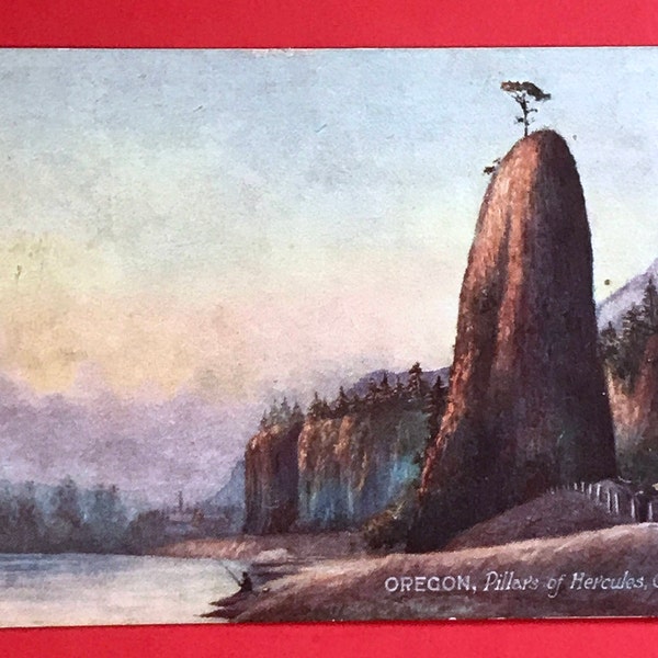 Antique 1910 View Postcard, Pillars Of Hercules, Columbia River, Oregon, Oilette Card, Raphael Tuck Publishers, Used Post Card