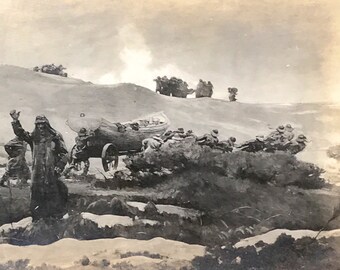 Antique Fine Arts French Postcard, Fine Arts Painting, The Wreck By Artist Winslow Homer, Vintage Paper Collectible