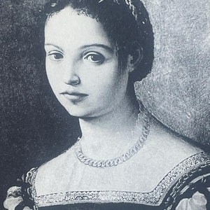 AG141G, Vintage Fine Arts Postkarte, Fine Art Malerei, Porträt einer jungen Frau, Künstler Angelo Bronzino, Art Institute of Chicago