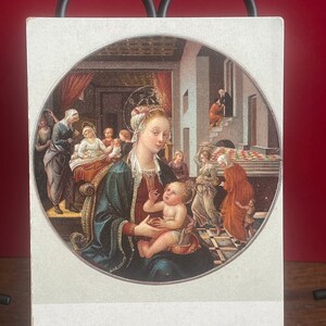 AG10G, Postal antigua de Bellas Artes, Pintura de Bellas Artes, Virgen con Hijo, Artista Filippo Lippi, Italia