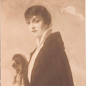 Carte postale vintage des Beaux-Arts, Peinture d'Art, Au bord de la mer, par l'artiste Gabriel Herve, Dos divisé