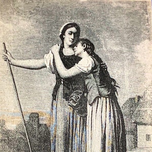 Vintage Fine Arts Postcard, Fine Art Painting, Abschied von Jeanne an ihre Freundin, Jeanne D Arc Collection