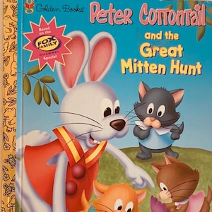Vintage Childrens Book, Peter Cottontail And The Great Mitten Hunt, Little Golden Book