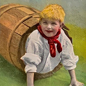 Carte postale antique des beaux-arts, peinture d’art, OH BOY, artiste signé