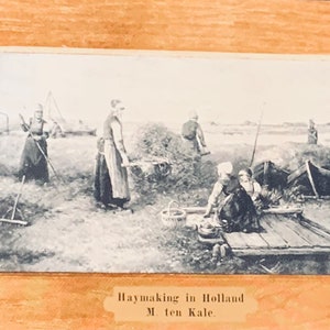 Antique Fine Arts Postcard, Fine Art Painting, Haymaking In Holland, Par l'artiste M ten Kale