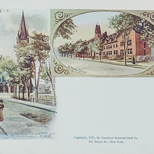 Antike, NEW YORK, Ansichts-Postkarte, historische Szenen von Albanien, Pionierära-Postkarte