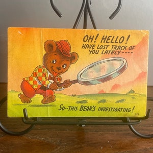 OH17G, vintage, humour ancien, carte postale, Oh bonjour, je vous ai perdu de vue ces derniers temps, donc, cela mérite une enquête, ColourPicture, États-Unis