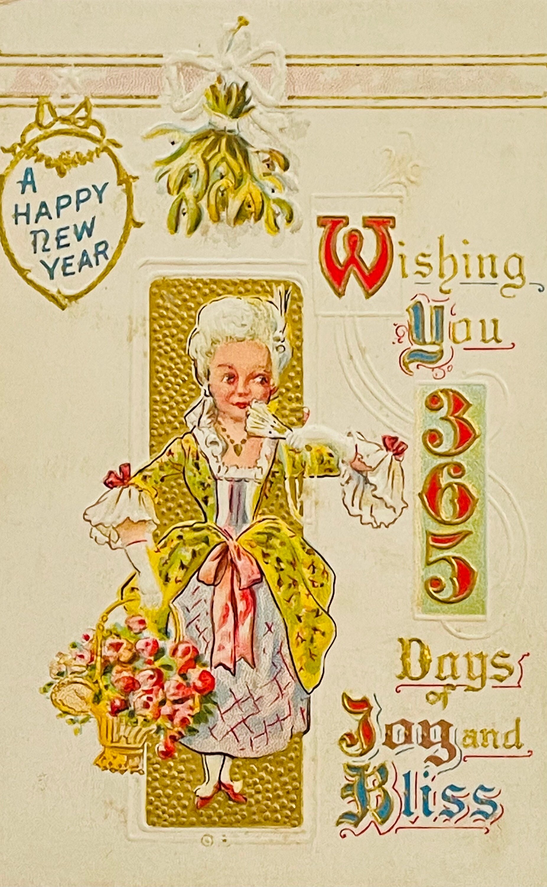 Antique Embossed New Years Postcard A Happy New Year - Etsy