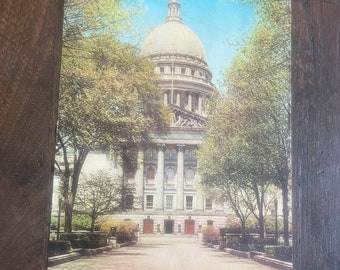 Vintage, WISCONSIN, Ansicht, Riesenpostkarte, State Capklemme, Madison, LL Koch, Milwaukee Verlag
