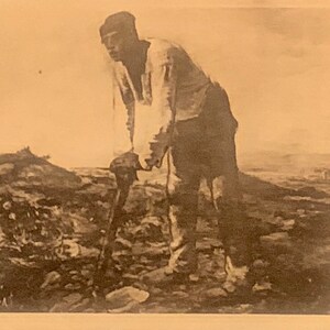 Carte postale des beaux-arts antiques, Peinture d’art, L’Homme à la houe, Artiste Jean François Millet, AG9