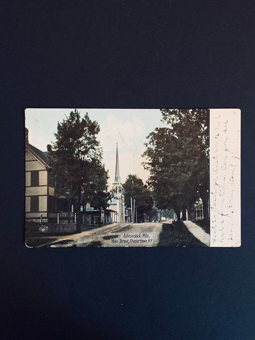 1906 Antique View Postcard, Adirondack Mountains, Main Street ...