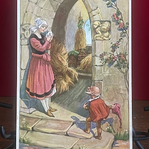AG65G, Antique Fine Arts Postkarte, Fine Art Still Painting, Rumpelstilzchen, Gebrüder Grimm, Künstler signiert