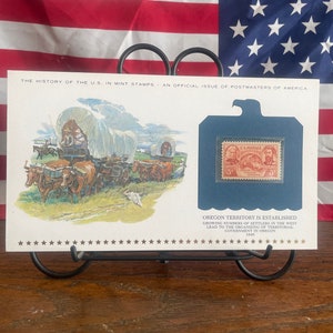 Geschiedenis van de Amerikaanse muntzegels, uitgegeven op 14 augustus 1948, Oregon Territory is opgericht, uitgave van Postmasters of America