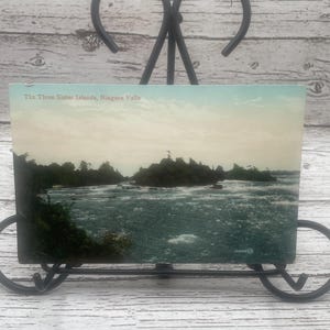 VW98G, NIAGARA FALLS, New York, vintage, carte postale, Les Trois Sœurs, Grande-Bretagne