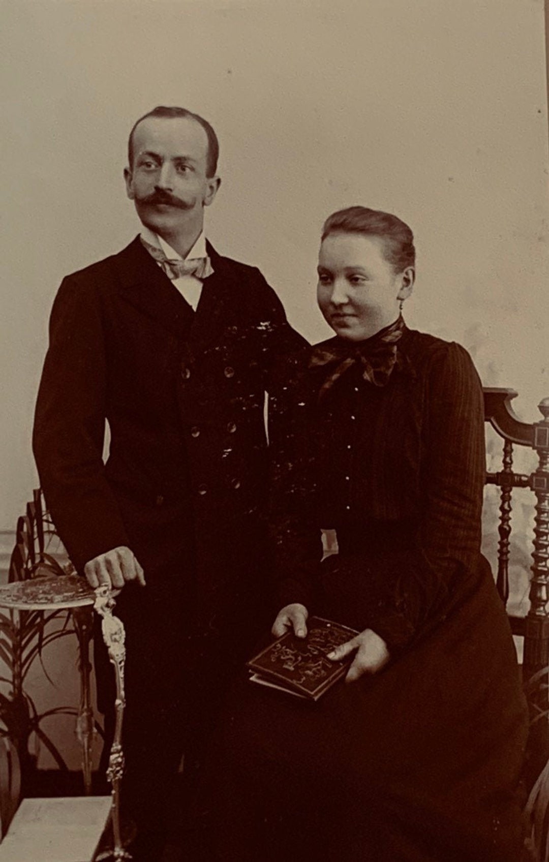 Antique Photo Cabinet Card, Handsome Victorian Husband and Wife - Etsy
