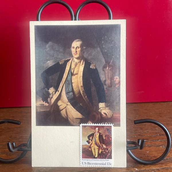 AG98G, Antique Fine Arts Postcard, Fine Art Painting, Portrait Of General Washington. Charles Wilson Peale, Artist