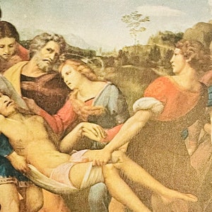AG5, Vintage Fine Arts Ansichtkaart, Fine Art Schilderij, De afzetting La Deposizione, Kunstenaar Raphael
