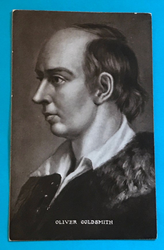 Antique Oliver Goldsmith Portrait Postcard: Irish Novelist, Playwright, Poet, AG196G