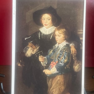 AG21G, postal antigua de bellas artes, pintura de bellas artes, los hijos del pintor, por el artista Sir Peter Paul Rubens