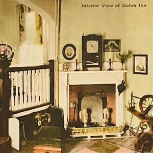 Postal vintage coloreada a mano, vista interior de Dutch Inn, Lexington, Virginia, Albertype