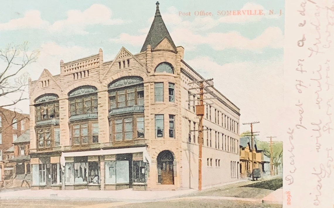 Rare Antique View Postcard Post Office Somerville New Etsy