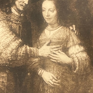 AG158G, Antike Kunstpostkarte, Stillmalerei, The Dinner, The Jüdische Braut, Rembrandt Künstler, Renburgsmuseum