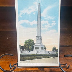 BB18, 1930 Vintage View Postcard, Monumento al Ejército de los Estados Unidos, Gettysburg, Pensilvania, Contenedor de gangas