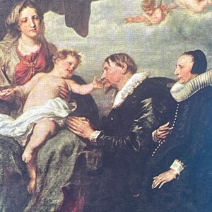 AG19G, Antigüedad, Bellas Artes, Postal, Pintura de Bellas Artes, Las vírgenes donantes, Artista Sir Anthony van Dyck, Museo del Louvre, París