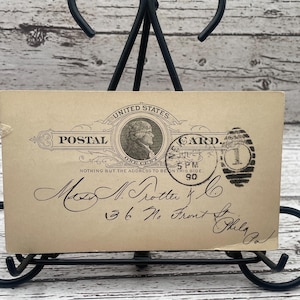 USPC12G, Antigüedad, Década de 1800, Tarjeta postal de EE. UU., 1 centavo, Edward P White and Co, corredores de metales