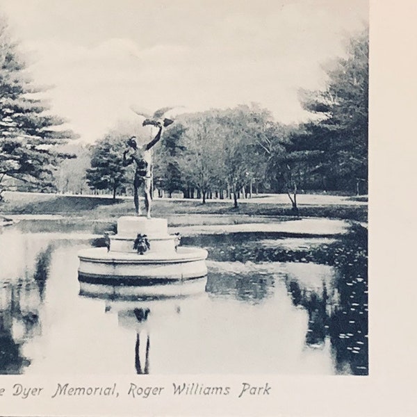 1907 Antique View Postcard, Dyer Memorial, Roger Williams Park, Providence, RI, Undivided Back Card