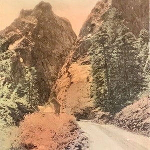 HC69G, carte postale du Colorado colorée à la main vintage, Piliers d'Hercule, Colorado Springs, G