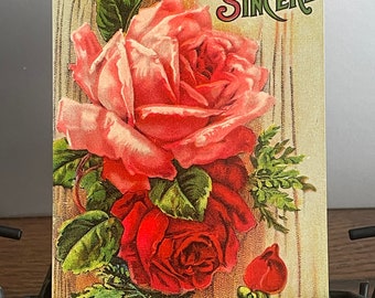 GT16G, Vintage, Cartão Postal de Saudações, Desejos Sinceros, Rosas Vermelhas Rosa, EUA