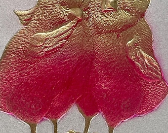 Vintage Airbrushed Easter Postcard: Two Chicks, Flowers - 1909 Germany, EA5G