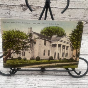 HC79G, Vintage handkolorierte Postkarte, CLEMSON COLLEGE, South Carolina, Fort Hill, Alberttype