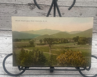 HC66G, Cartão postal vintage colorido à mão, Mount Washington de Intervale N H, Albertype,