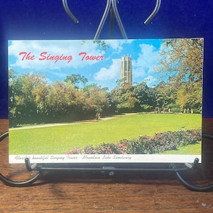 VW73G, vintage, FLORIDE, vue, carte postale, The Singing Tower, Mountain Lake Sanctuary, Curteichcolor