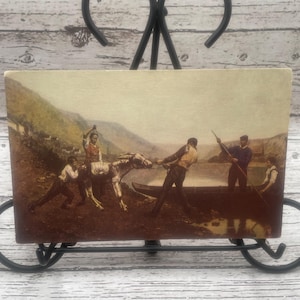 AG194G, Cartão Postal Vintage de Belas Artes, Pintura de Belas Artes, Um Passageiro Recalcitrante, Artista J Daubeil