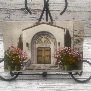 HC63G, Vintage handkolorierte Postkarte, Universität Christliche Kirche, Fort Worth Tex, Alberttype,