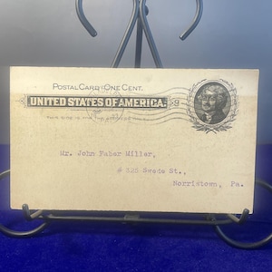 PMC10G, selten, Antiquität, Vereinigte Staaten von Amerika, Post, One Cent, Karte, gebraucht
