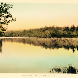 Jahrgang Hand farbige Postkarte, Sylvania See Greely, Pennsylvania