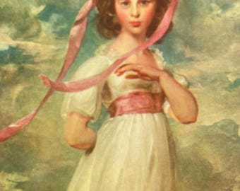 Vintage PINKIE. Miss Sarah Moulton Barrett Postcard, Sir Thomas Lawrence artist, AG213G