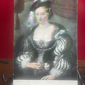 AG41G, Antique, Fine Arts Postcard, Fine Art Painting, Helena Fourment Portrait, Sir Peter Paul Rubens Artist