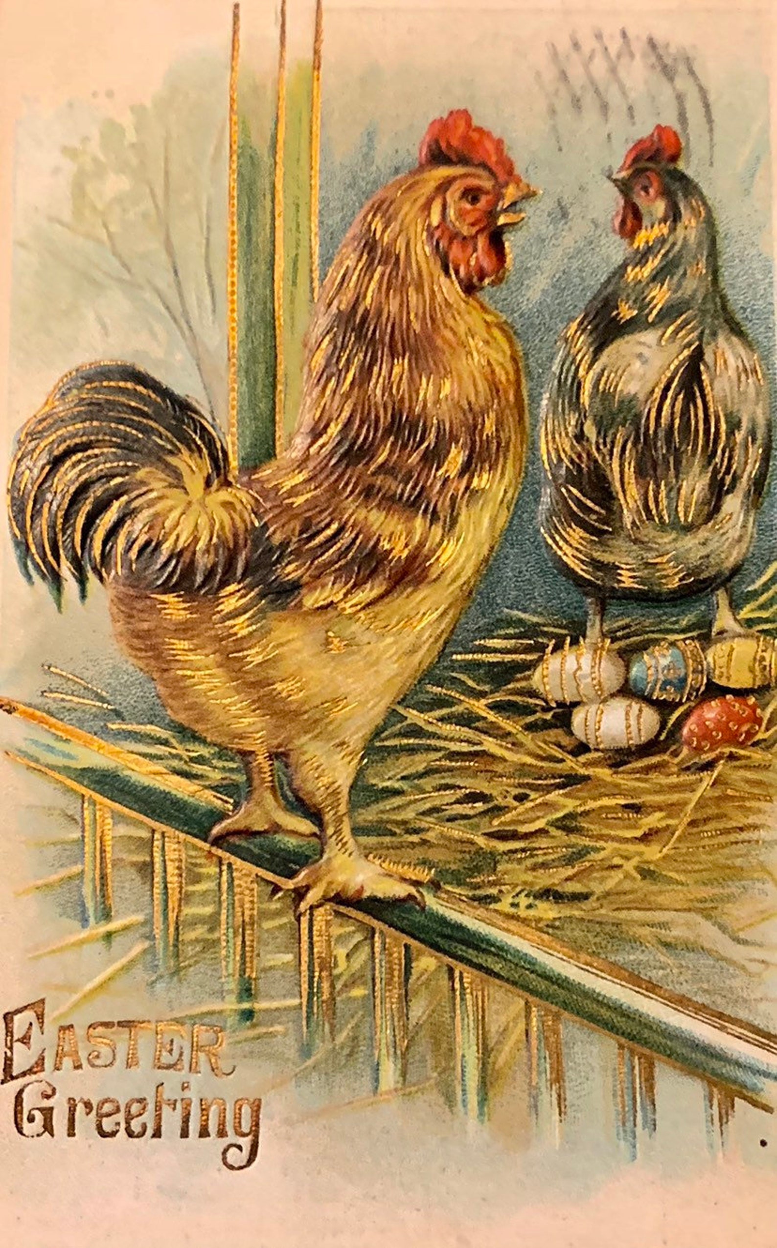 Открытка с курами