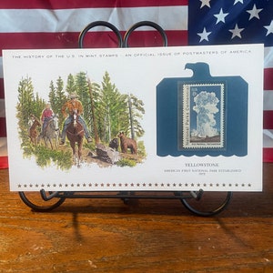 Geschiedenis van Amerikaanse muntzegels, uitgegeven op 1 maart 1972, Yellowstone, uitgave van Postmasters Of America