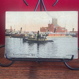 VW21G, Vintage, Ansicht, Postkarte, Water Front, Baltimore, Md, Leighton Valentine Pub, U S A